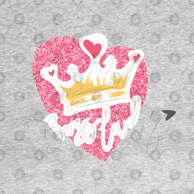 Doodle crown with slogan by peace and love